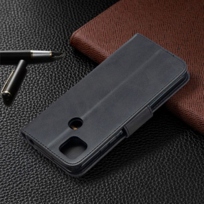 Capa Folio Para Xiaomi Redmi 9C Flip Retalho Liso Oblíquo