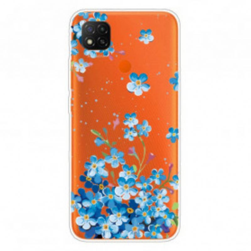 Capa Para Xiaomi Redmi 9C Buquê De Flores Azuis