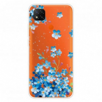 Capa Para Xiaomi Redmi 9C Buquê De Flores Azuis