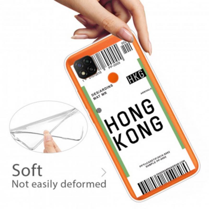 Capa Para Xiaomi Redmi 9C Cartão De Embarque Para Hong Kong