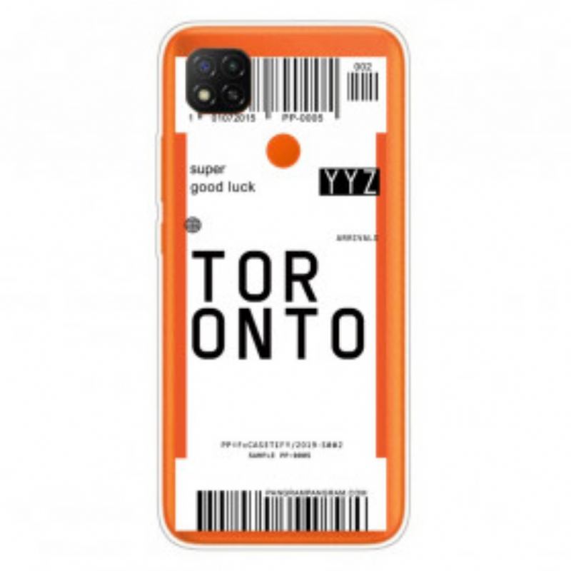 Capa Para Xiaomi Redmi 9C Cartão De Embarque De Toronto