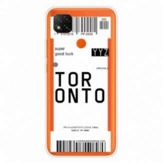 Capa Para Xiaomi Redmi 9C Cartão De Embarque De Toronto