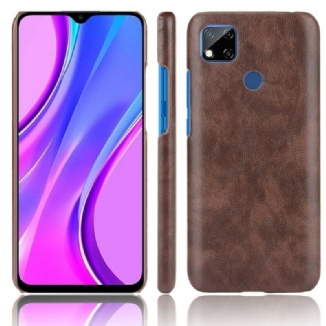 Capa Para Xiaomi Redmi 9C Efeito Couro Lichia