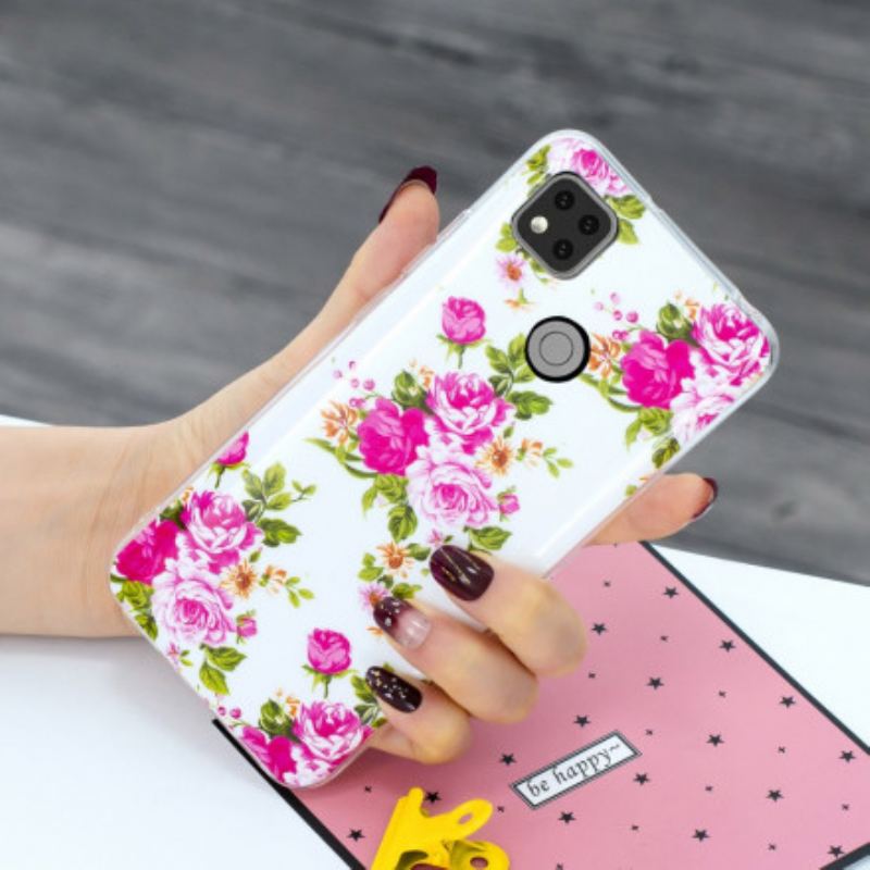 Capa Para Xiaomi Redmi 9C Flores Da Liberdade Fluorescentes