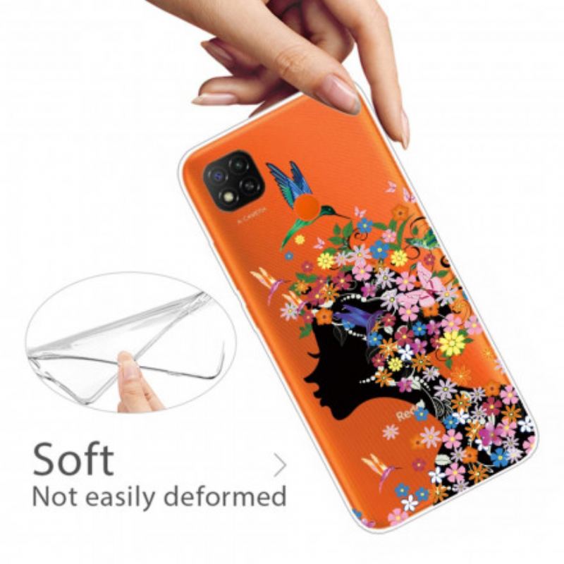 Capa Para Xiaomi Redmi 9C Linda Cabeça De Flor