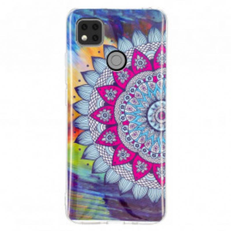 Capa Para Xiaomi Redmi 9C Mandala Colorida Fluorescente