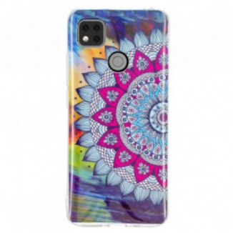 Capa Para Xiaomi Redmi 9C Mandala Colorida Fluorescente