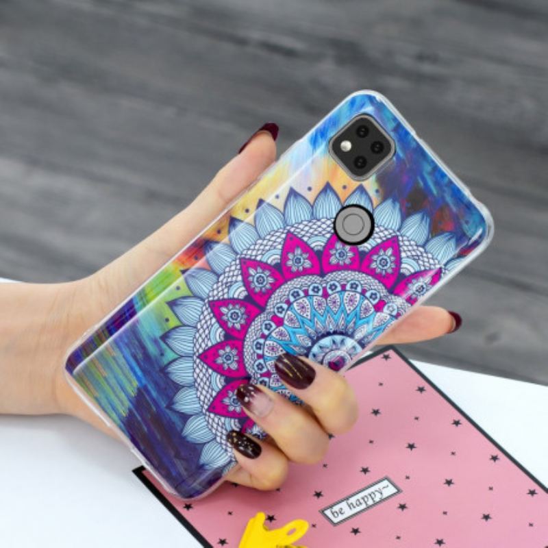 Capa Para Xiaomi Redmi 9C Mandala Colorida Fluorescente