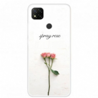 Capa Para Xiaomi Redmi 9C Rosas Em Spray