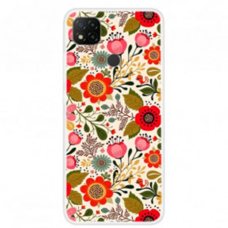 Capa Para Xiaomi Redmi 9C Tapeçaria Floral