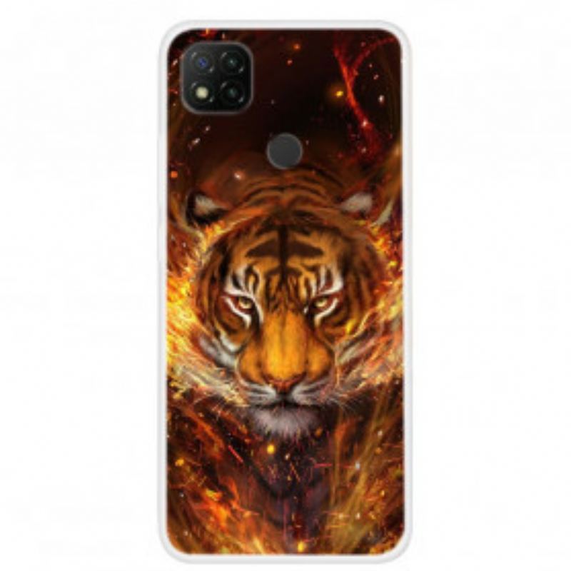 Capa Para Xiaomi Redmi 9C Tigre De Fogo