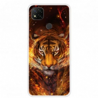 Capa Para Xiaomi Redmi 9C Tigre De Fogo