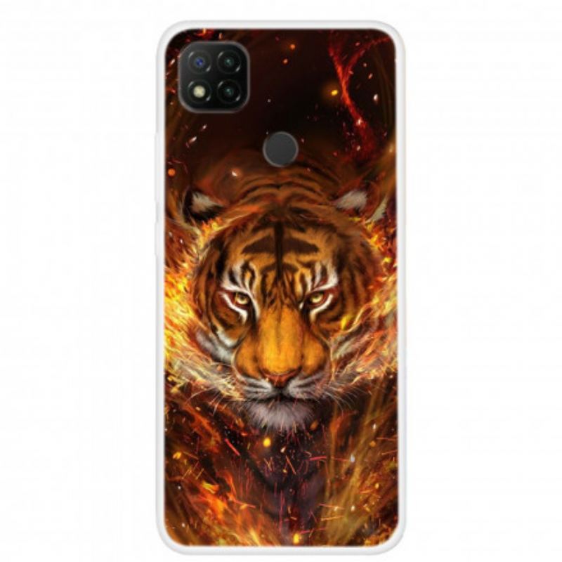 Capa Para Xiaomi Redmi 9C Tigre De Fogo