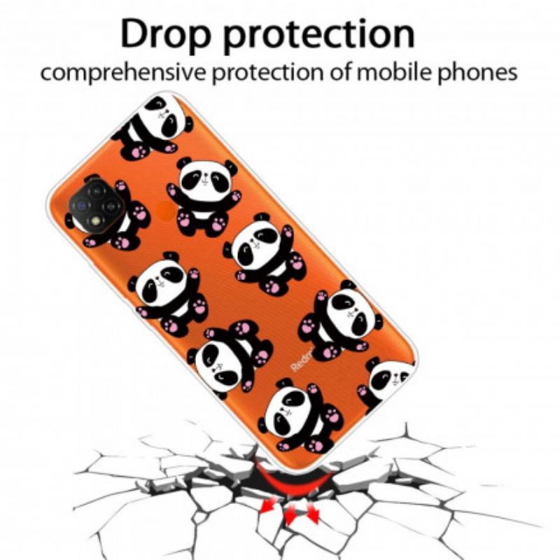 Capa Para Xiaomi Redmi 9C Top Pandas Divertidos