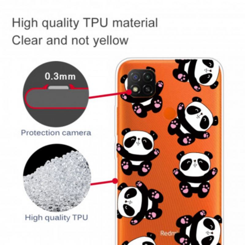 Capa Para Xiaomi Redmi 9C Top Pandas Divertidos