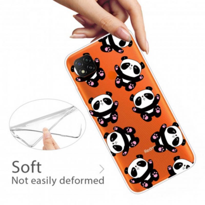 Capa Para Xiaomi Redmi 9C Top Pandas Divertidos