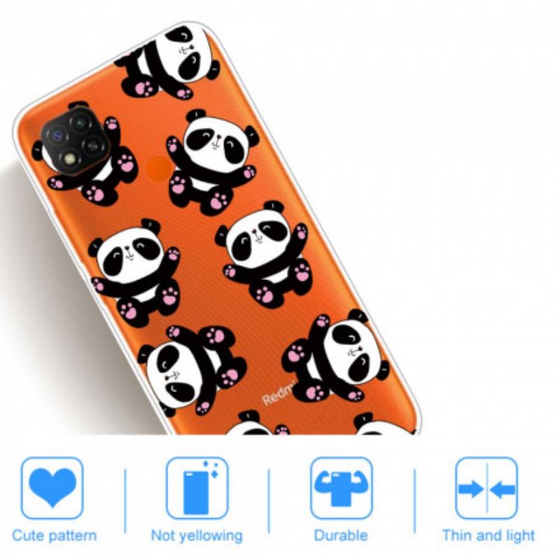 Capa Para Xiaomi Redmi 9C Top Pandas Divertidos