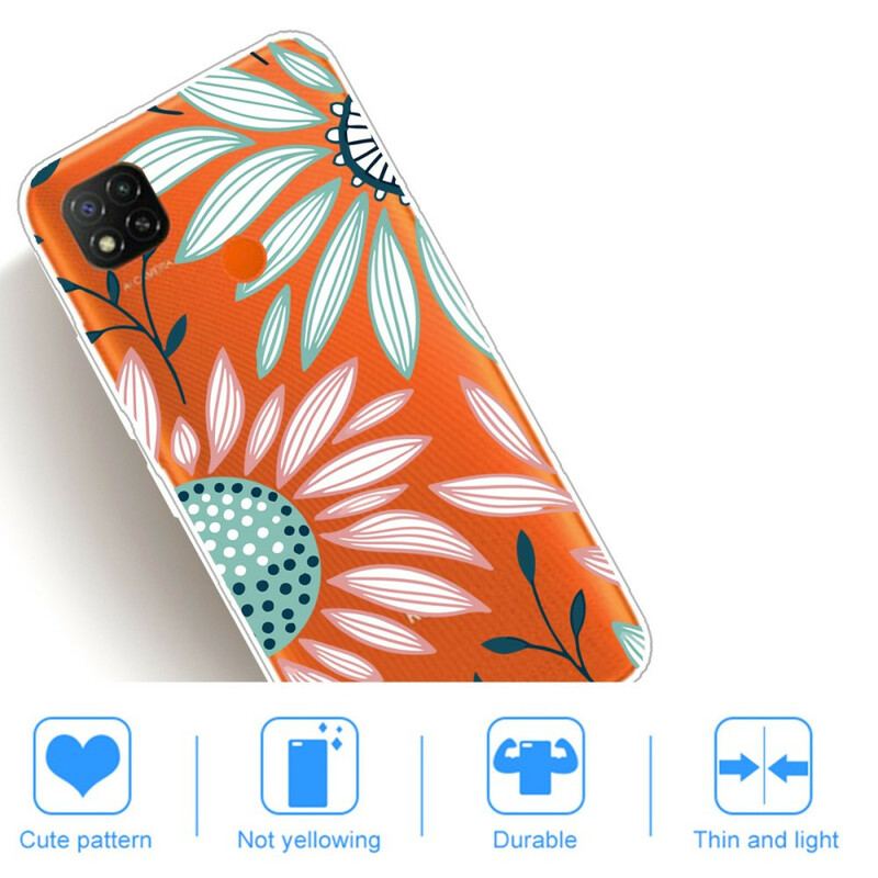 Capa Para Xiaomi Redmi 9C Uma Flor Transparente