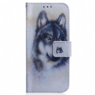 Capa Flip Para Realme C31 Cabeça De Lobo