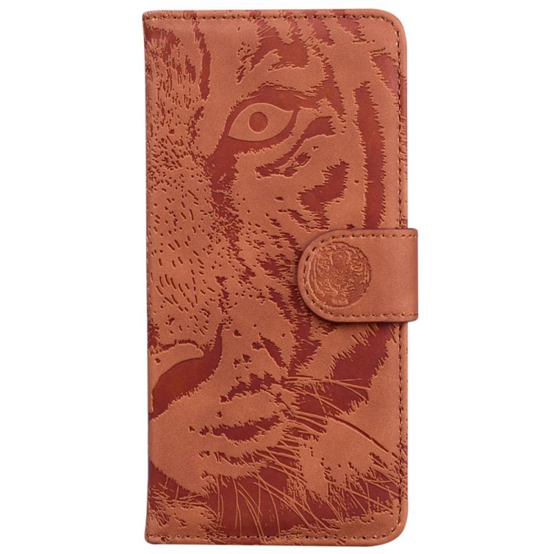 Capa Flip Para Realme C31 Estampa Cara De Tigre