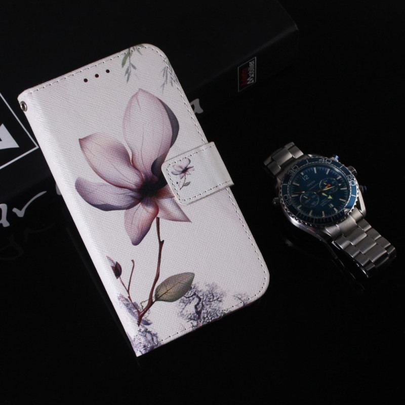 Capa Flip Para Realme C31 Flor Rosa