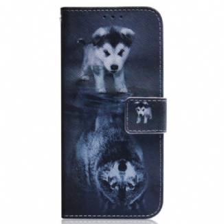 Capa Flip Para Realme C31 Futuro Lobo