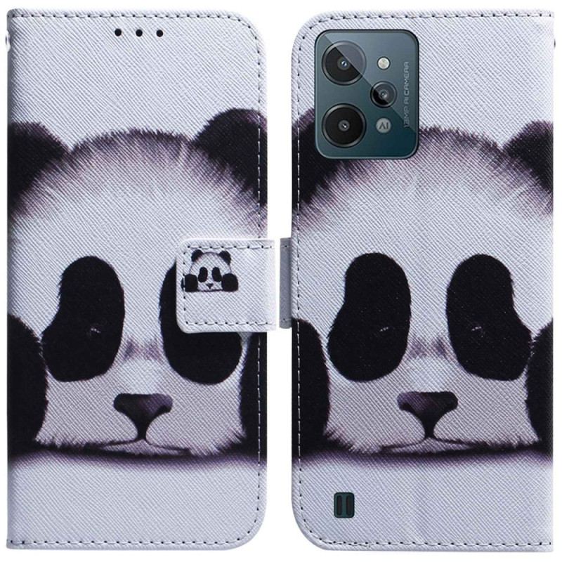 Capa Flip Para Realme C31 Panda Fofo