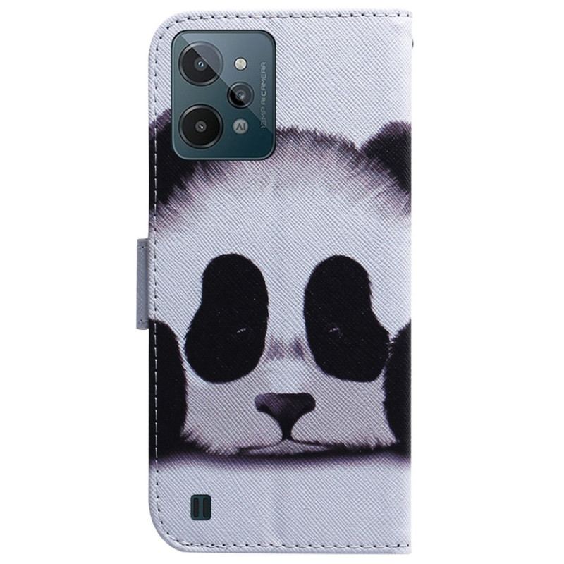 Capa Flip Para Realme C31 Panda Fofo