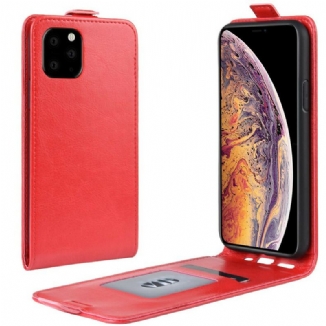 Capa De Couro Para iPhone 11 Pro Max Flip Efeito Couro Dobrável