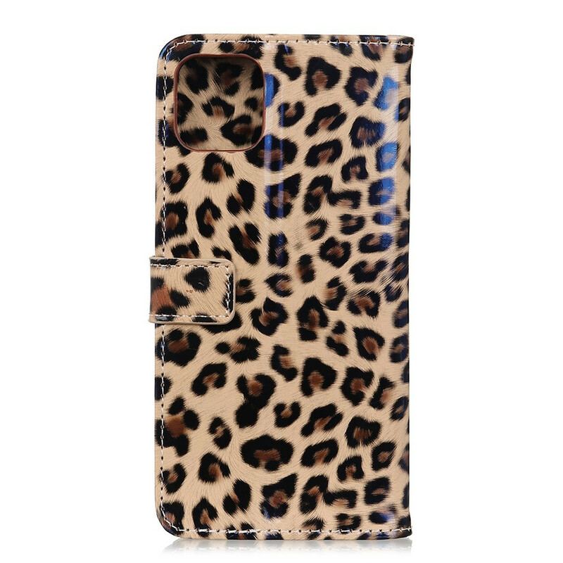 Capa De Couro Para iPhone 11 Pro Max Leopardo