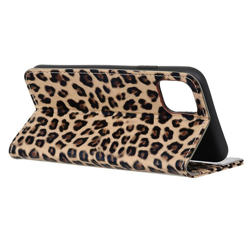 Capa De Couro Para iPhone 11 Pro Max Leopardo