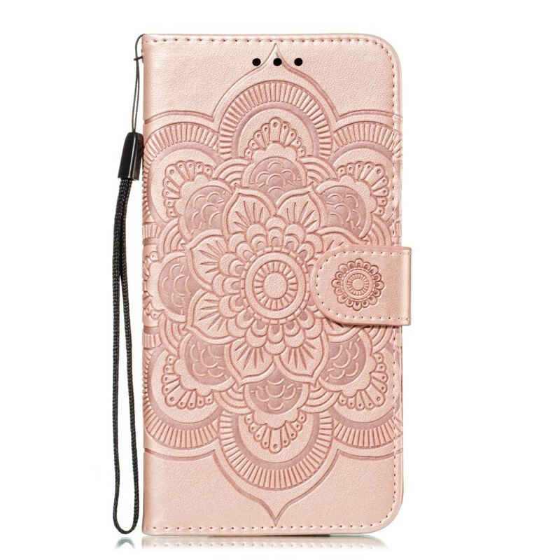 Capa Flip Para iPhone 11 Pro Max De Cordão Mandala Alça Completo