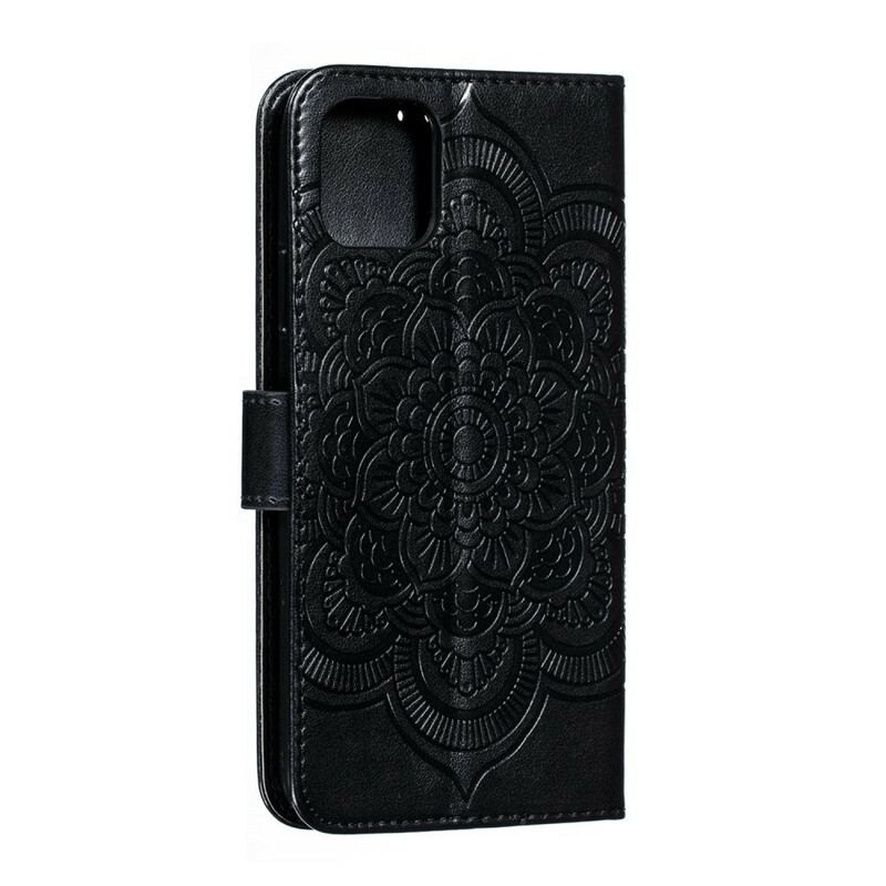 Capa Flip Para iPhone 11 Pro Max De Cordão Mandala Alça Completo