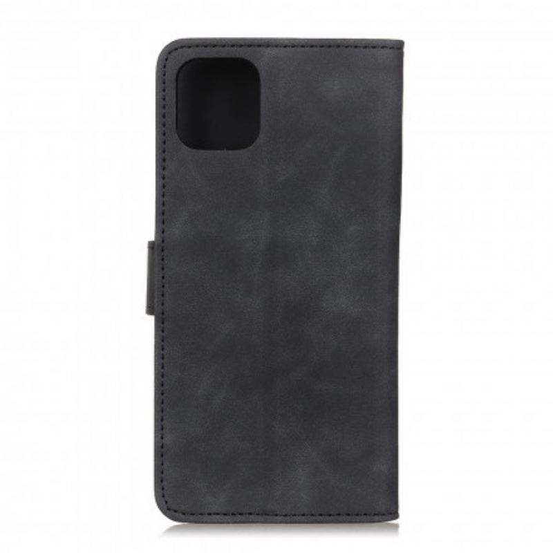 Capa Flip Para iPhone 11 Pro Max Efeito Couro Vintage Khazneh