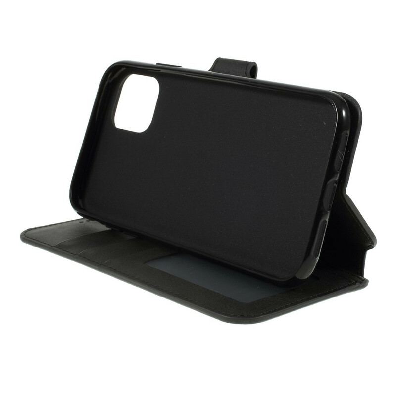 Capa Folio Para iPhone 11 Pro Max Efeito Couro Azns