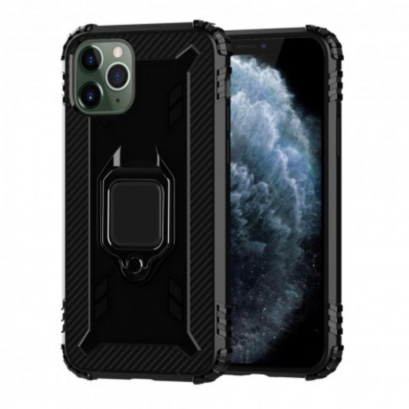 Capa Para iPhone 11 Pro Max Anel E Fibra De Carbono