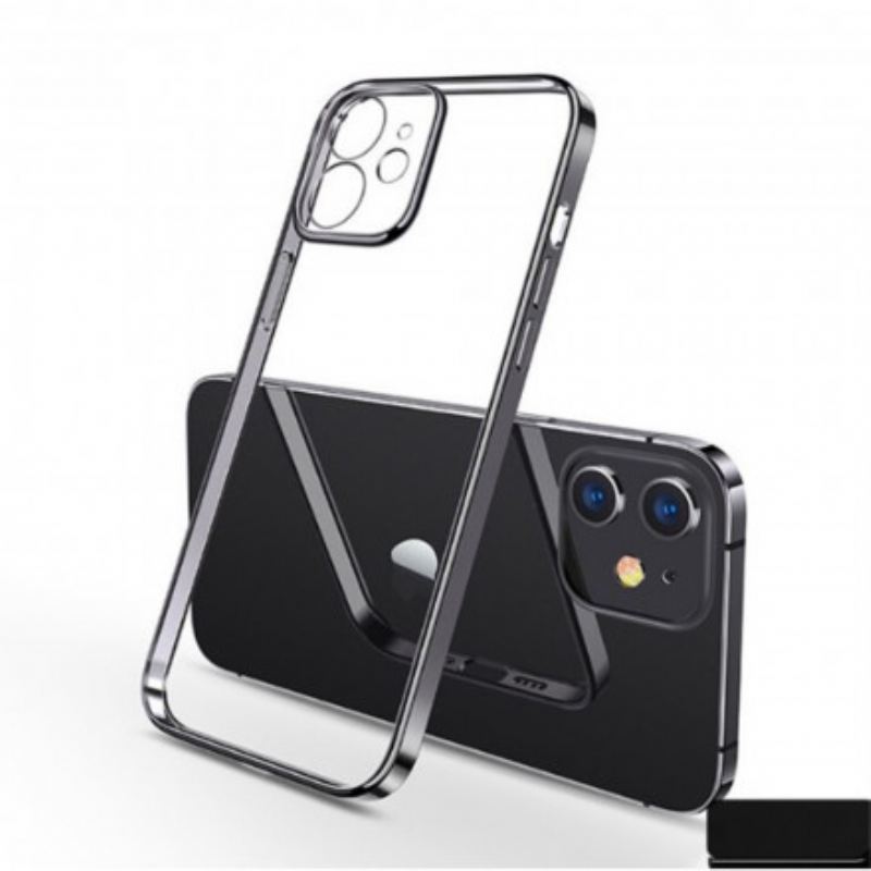 Capa Para iPhone 11 Pro Max Bordas Estilo Metal Transparente Sulada