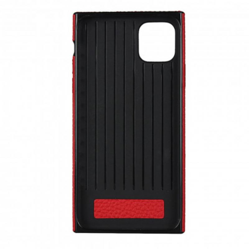 Capa Para iPhone 11 Pro Max Couro Litchi Genuíno Com Alça