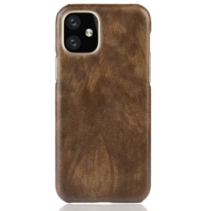 Capa Para iPhone 11 Pro Max Efeito Couro Lichia