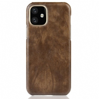 Capa Para iPhone 11 Pro Max Efeito Couro Lichia