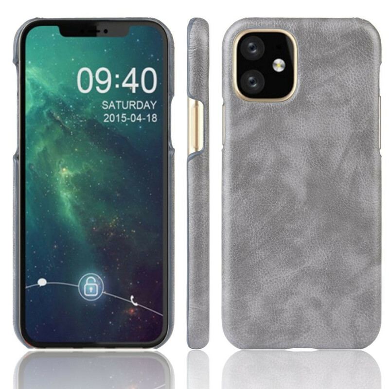 Capa Para iPhone 11 Pro Max Efeito Couro Lichia