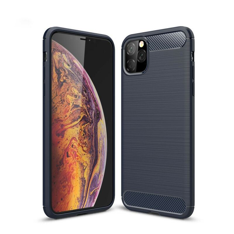 Capa Para iPhone 11 Pro Max Fibra De Carbono Escovada