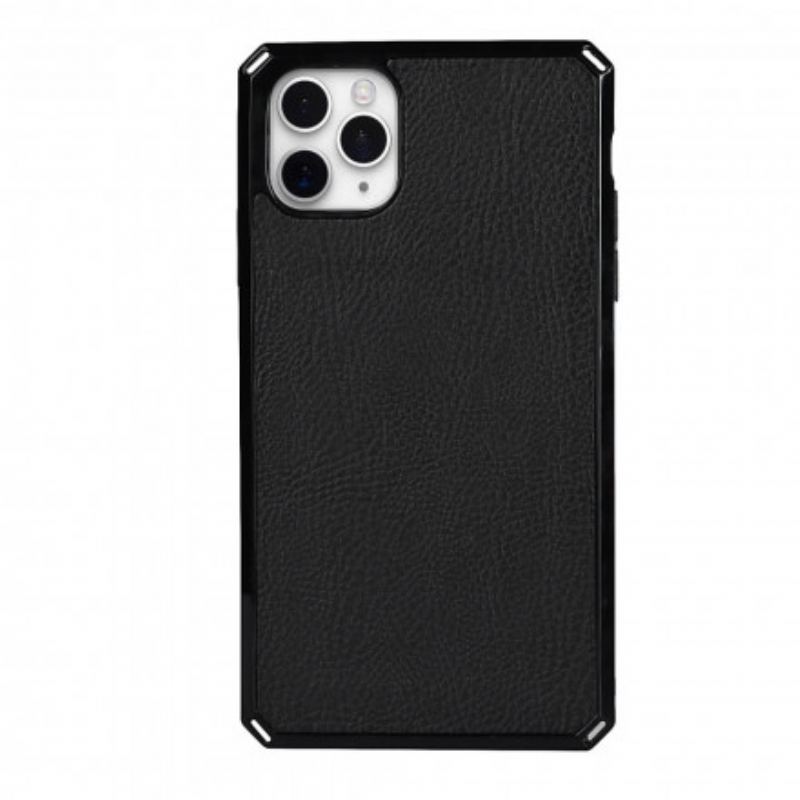 Capa Para iPhone 11 Pro Max Flip Couro Litchi Genuíno Destacável