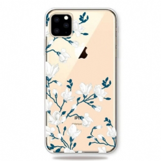 Capa Para iPhone 11 Pro Max Flores Brancas