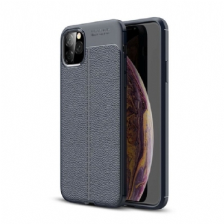 Capa Para iPhone 11 Pro Max Linha Dupla Efeito Couro Litchi