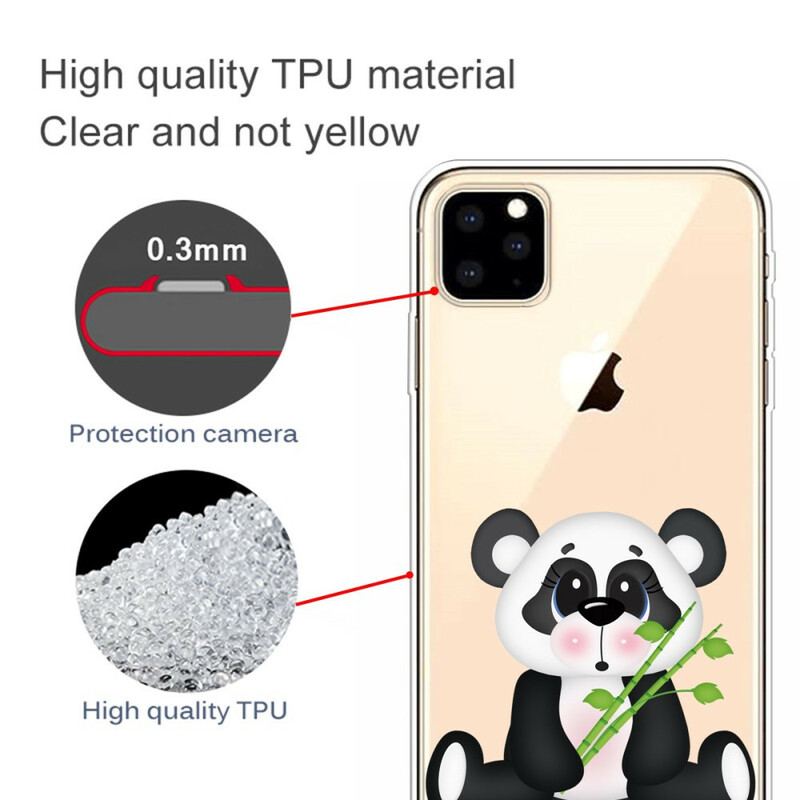 Capa Para iPhone 11 Pro Max Panda Triste Sem Costura