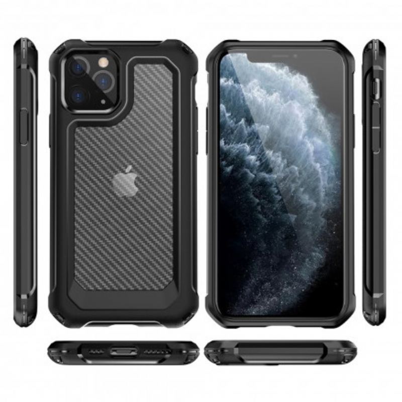 Capa Para iPhone 11 Pro Max Textura De Fibra De Carbono Sem Costura