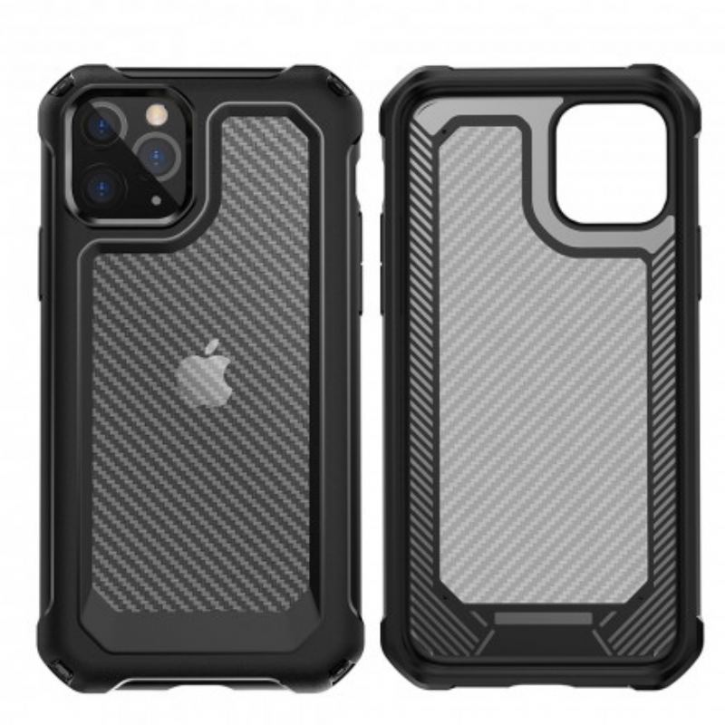 Capa Para iPhone 11 Pro Max Textura De Fibra De Carbono Sem Costura