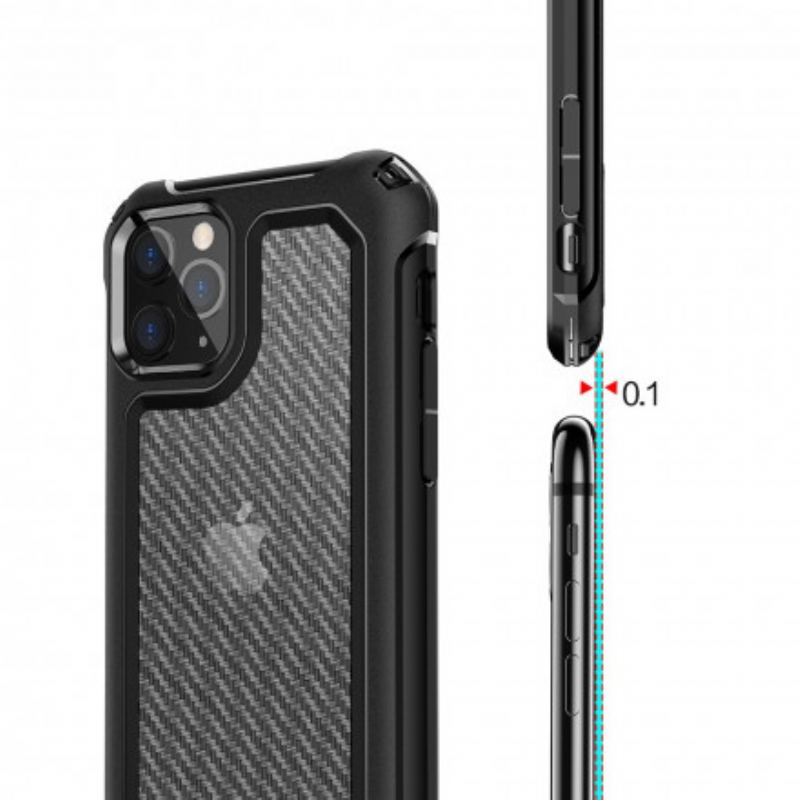 Capa Para iPhone 11 Pro Max Textura De Fibra De Carbono Sem Costura