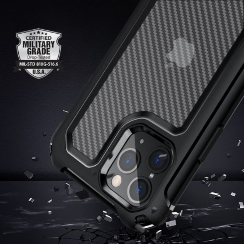 Capa Para iPhone 11 Pro Max Textura De Fibra De Carbono Sem Costura